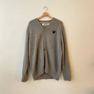 Comme des Garcons Play Gray Cardigan | Large